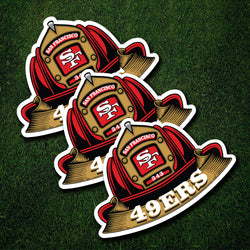 NFL Fire Helmet Sticker - 3 PACK