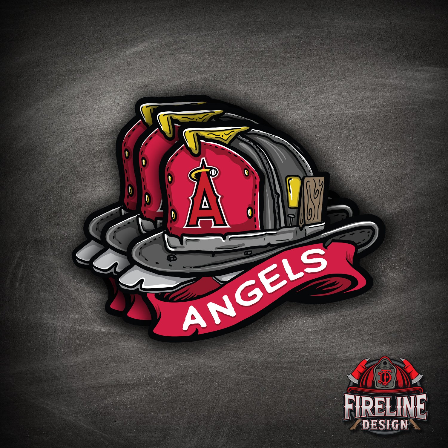 MLB Fire Helmet Sticker - 3 PACK