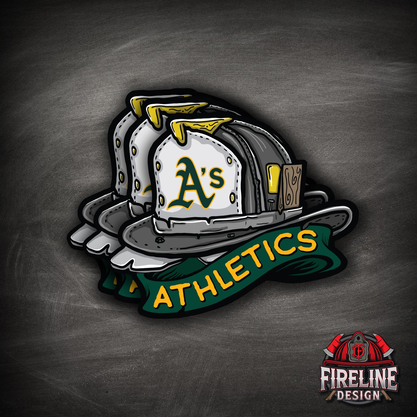 MLB Fire Helmet Sticker - 3 PACK