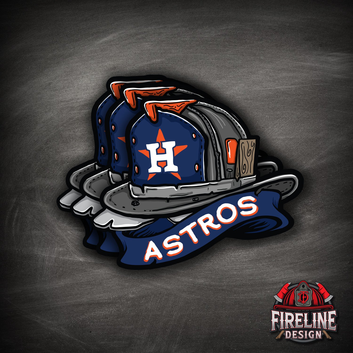 MLB Fire Helmet Sticker - 3 PACK