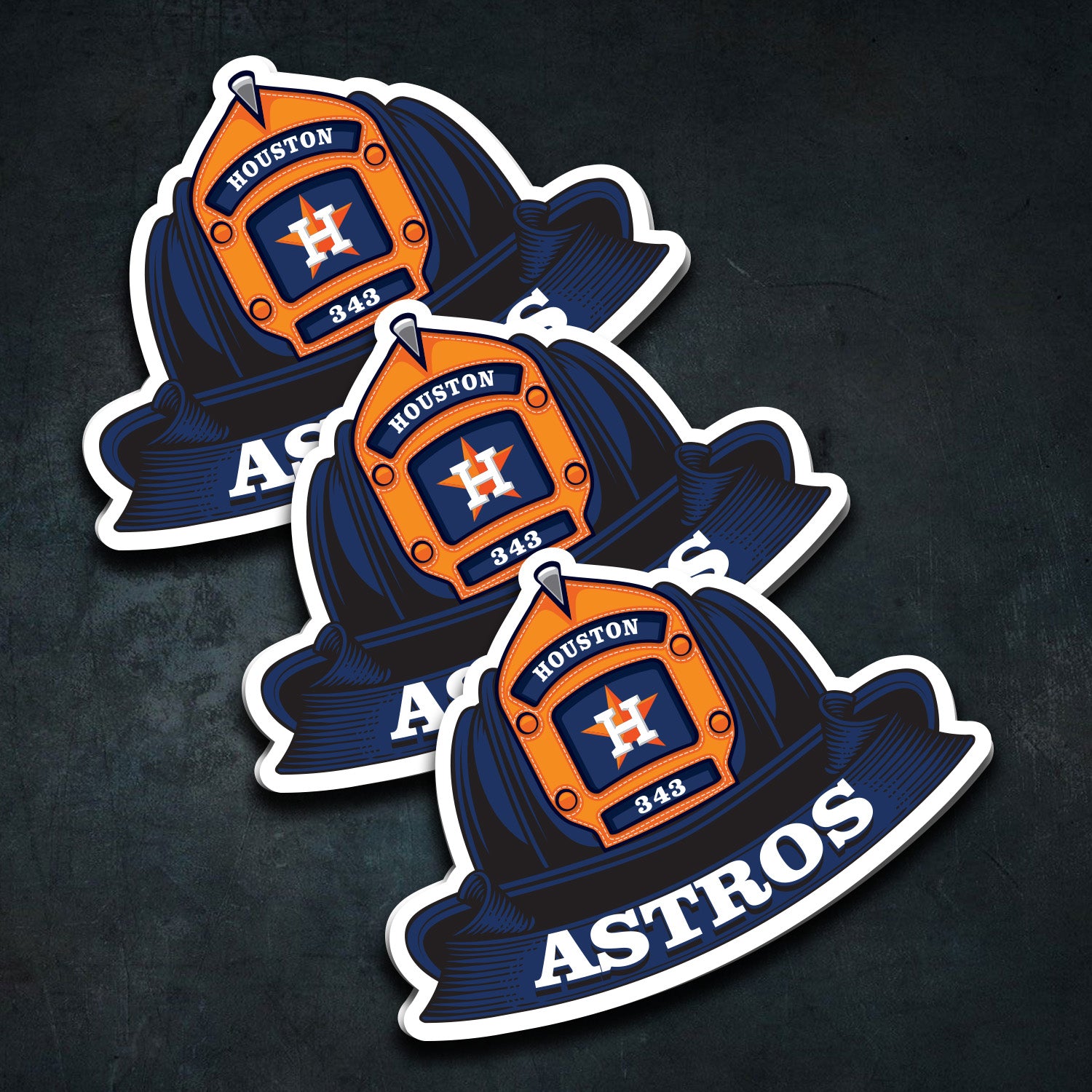 MLB (AMERICAN LEAGUE) Fire Helmet Sticker - 3 PACK