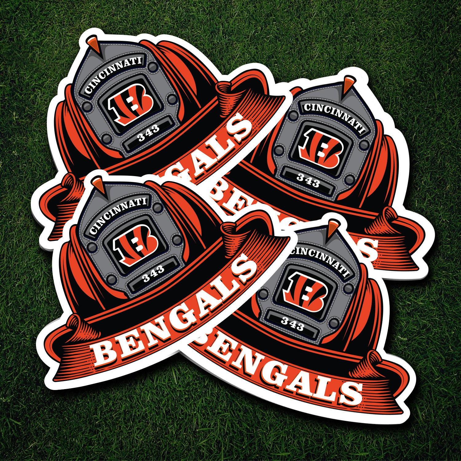 NFL Fire Helmet Sticker - 3 PACK