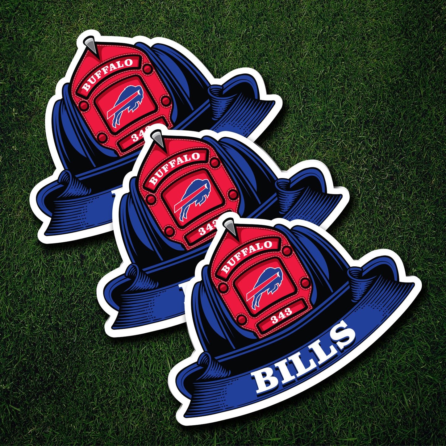 NFL Fire Helmet Sticker - 3 PACK
