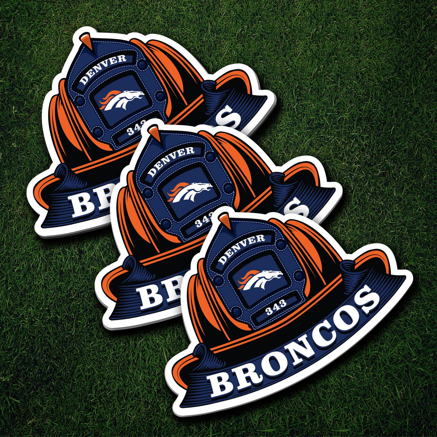 NFL Fire Helmet Sticker - 3 PACK