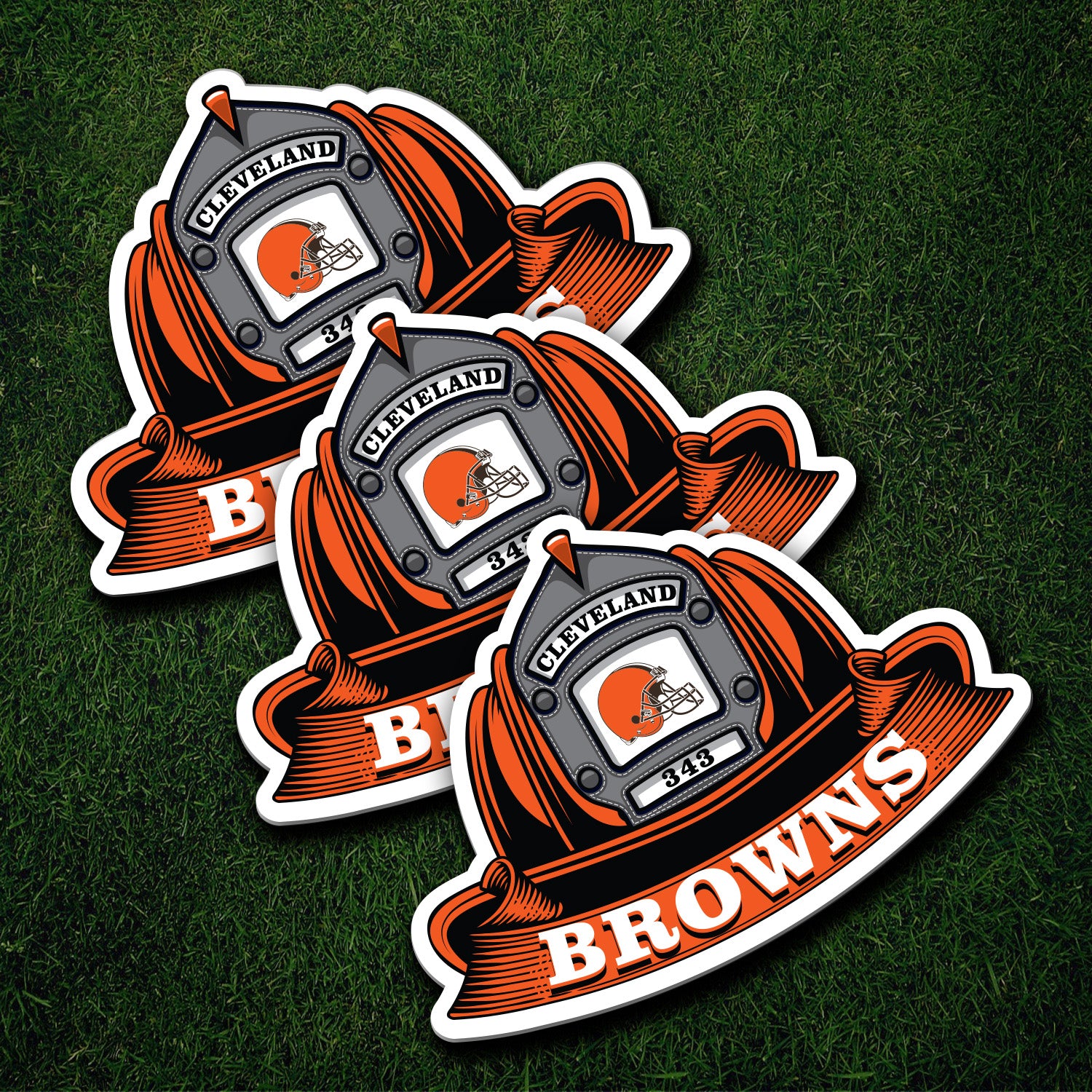 NFL Fire Helmet Sticker - 3 PACK