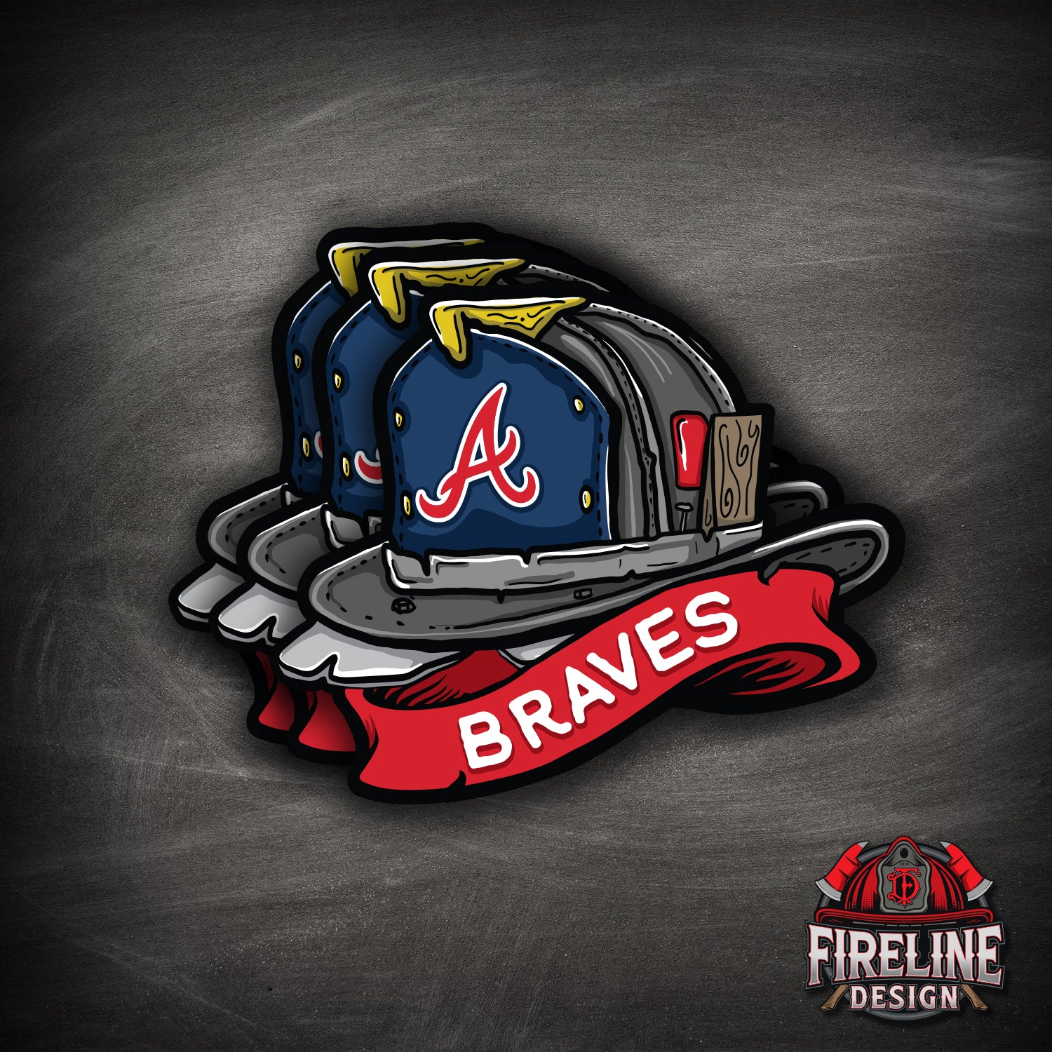 MLB Fire Helmet Sticker - 3 PACK