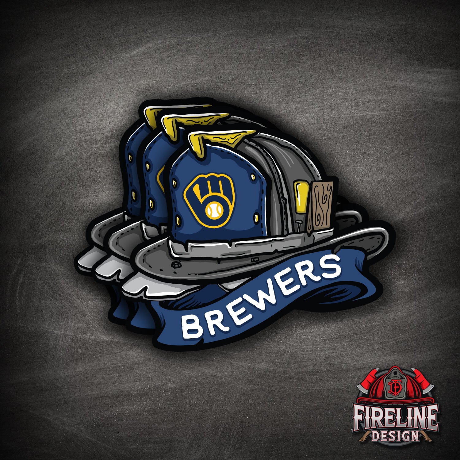 MLB Fire Helmet Sticker - 3 PACK