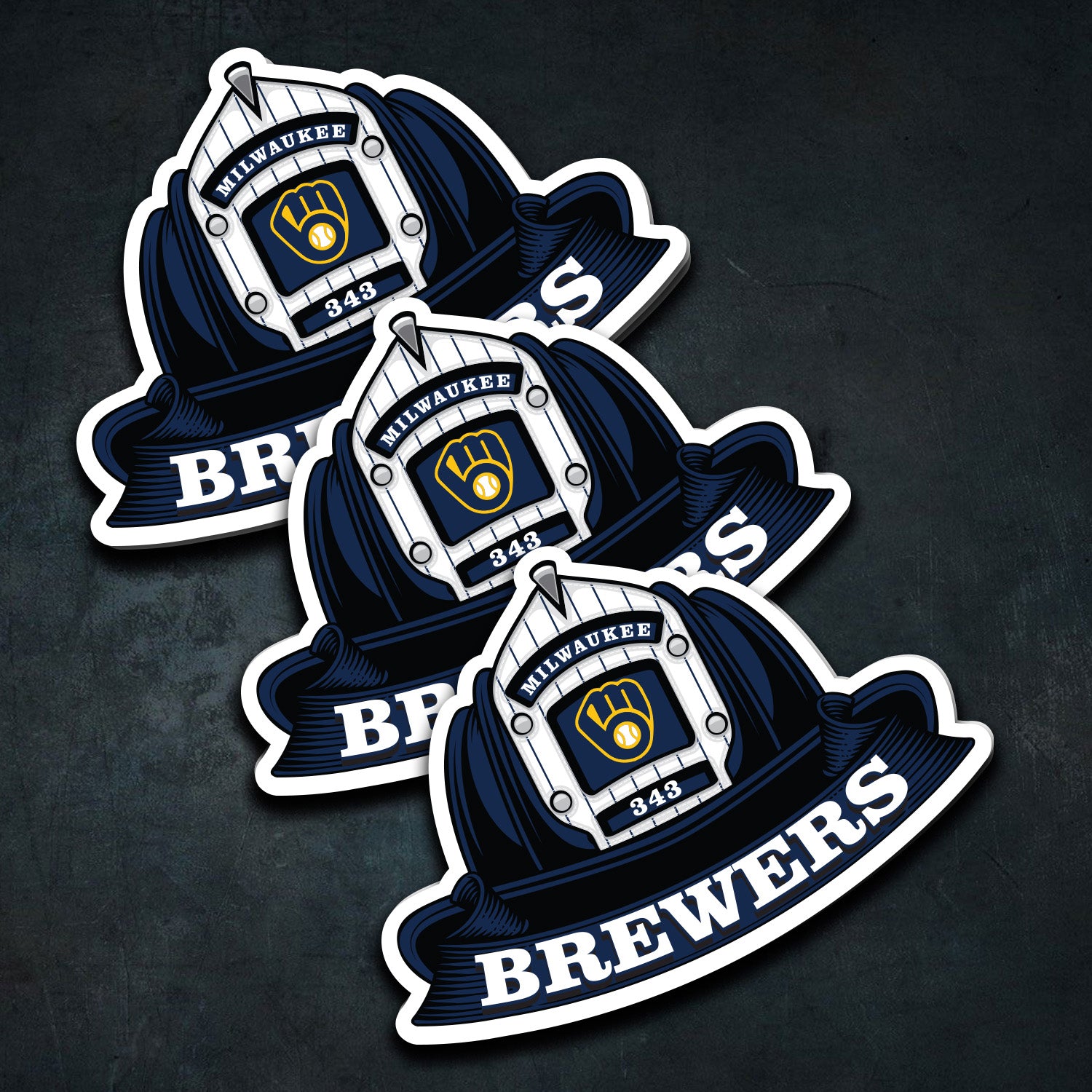 MLB (NATIONAL LEAGUE) Fire Helmet Sticker - 3 PACK