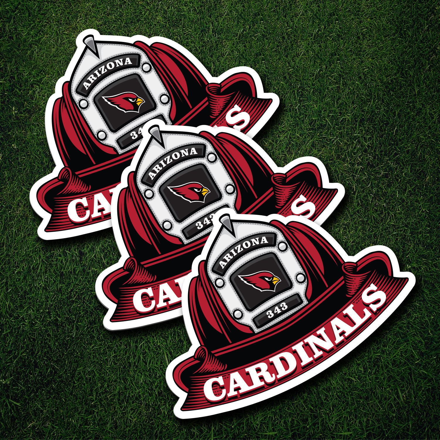 NFL Fire Helmet Sticker - 3 PACK