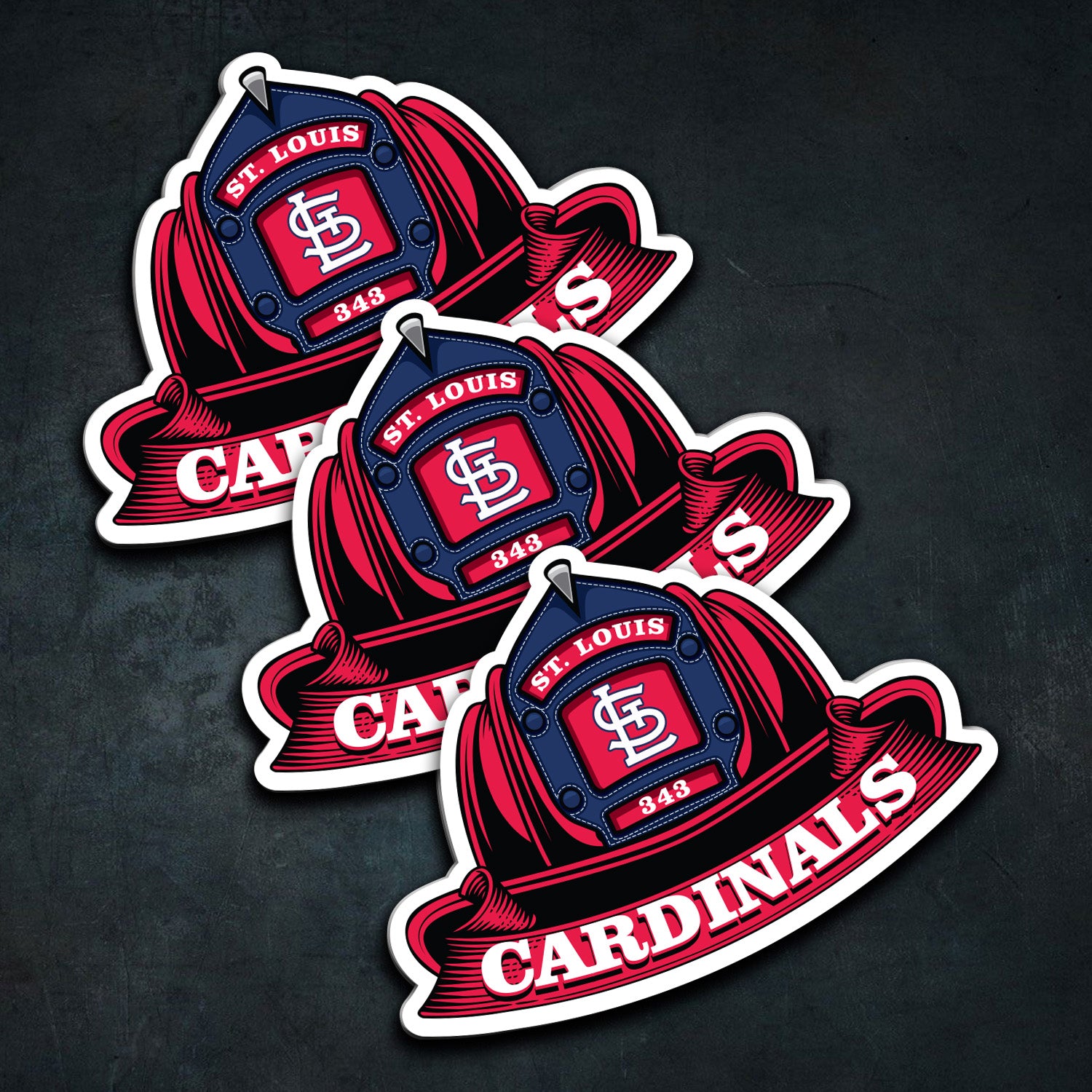 MLB (NATIONAL LEAGUE) Fire Helmet Sticker - 3 PACK