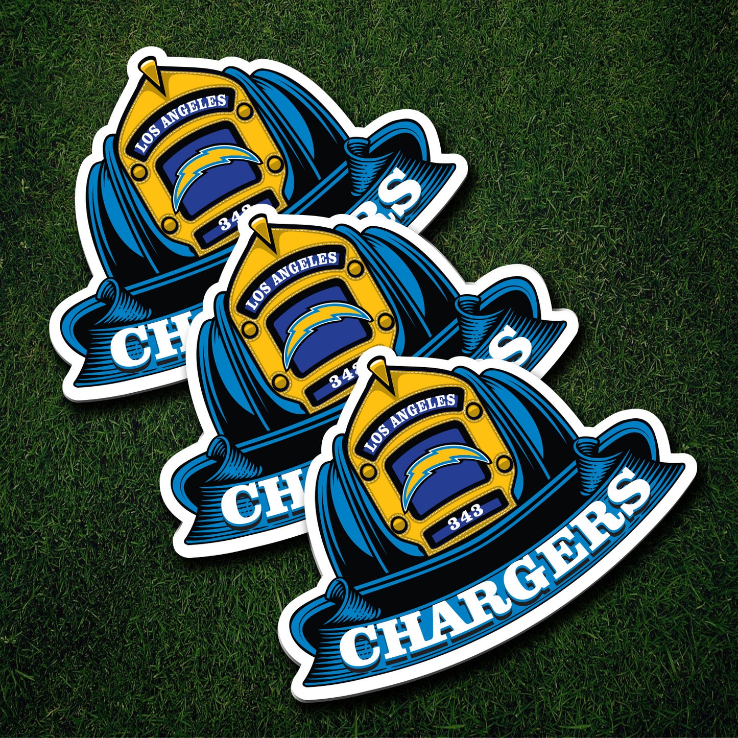 NFL Fire Helmet Sticker - 3 PACK