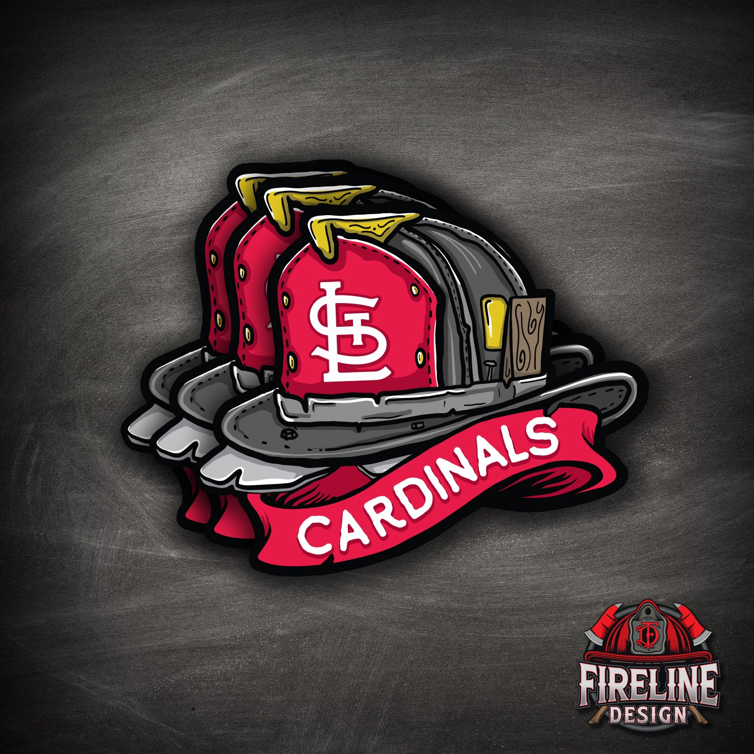 MLB Fire Helmet Sticker - 3 PACK