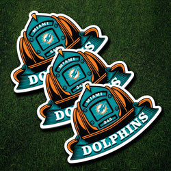 NFL Fire Helmet Sticker - 3 PACK