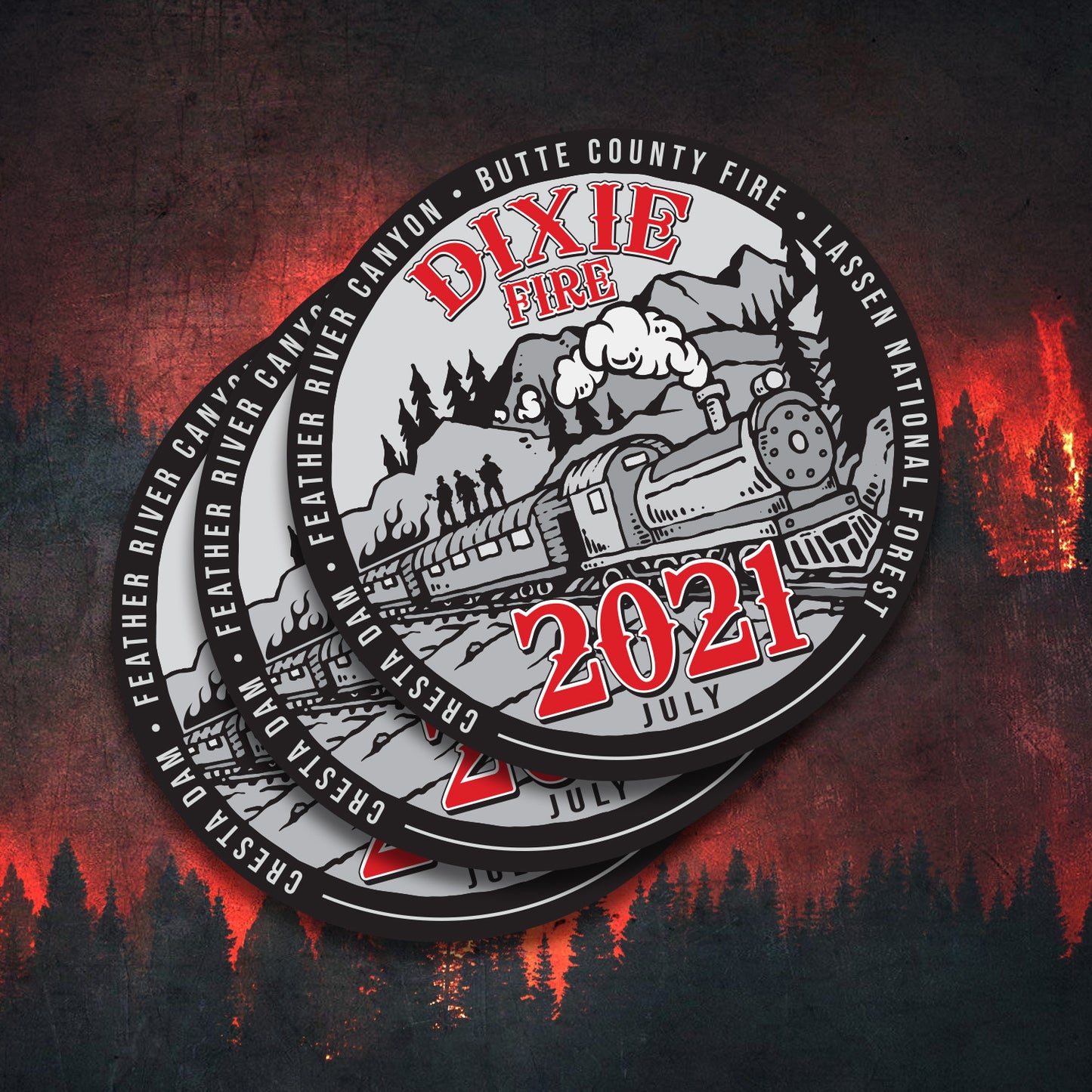 DIXIE FIRE Sticker - 3-Pack