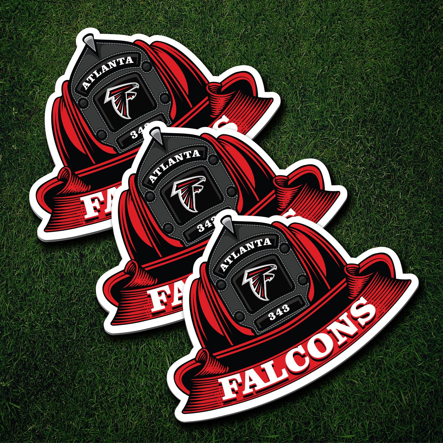 NFL Fire Helmet Sticker - 3 PACK