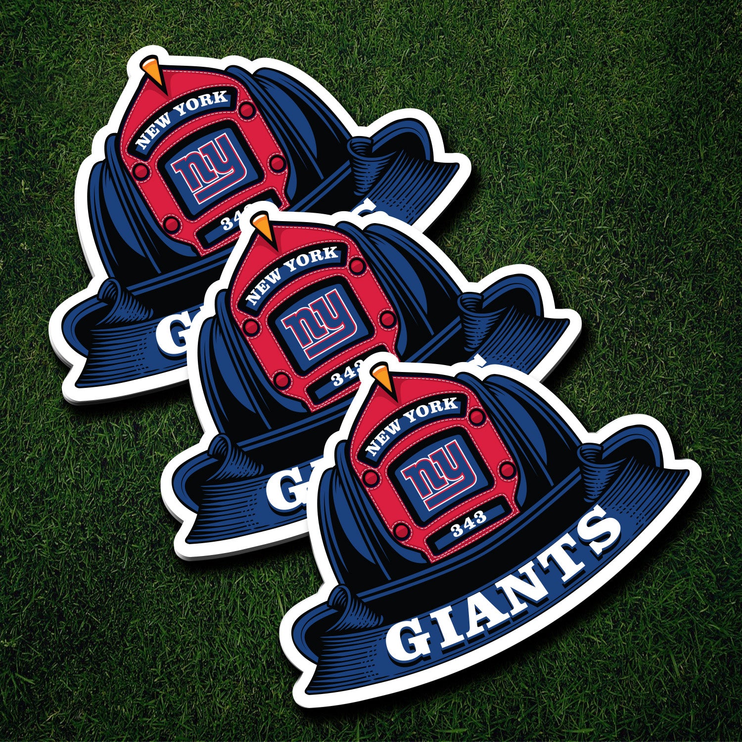 NFL Fire Helmet Sticker - 3 PACK