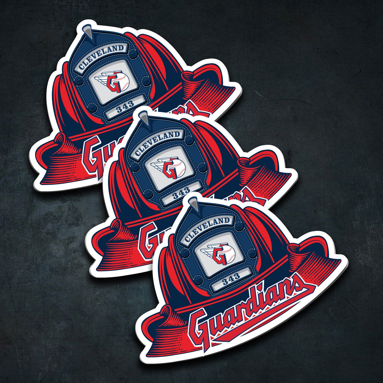 MLB (AMERICAN LEAGUE) Fire Helmet Sticker - 3 PACK
