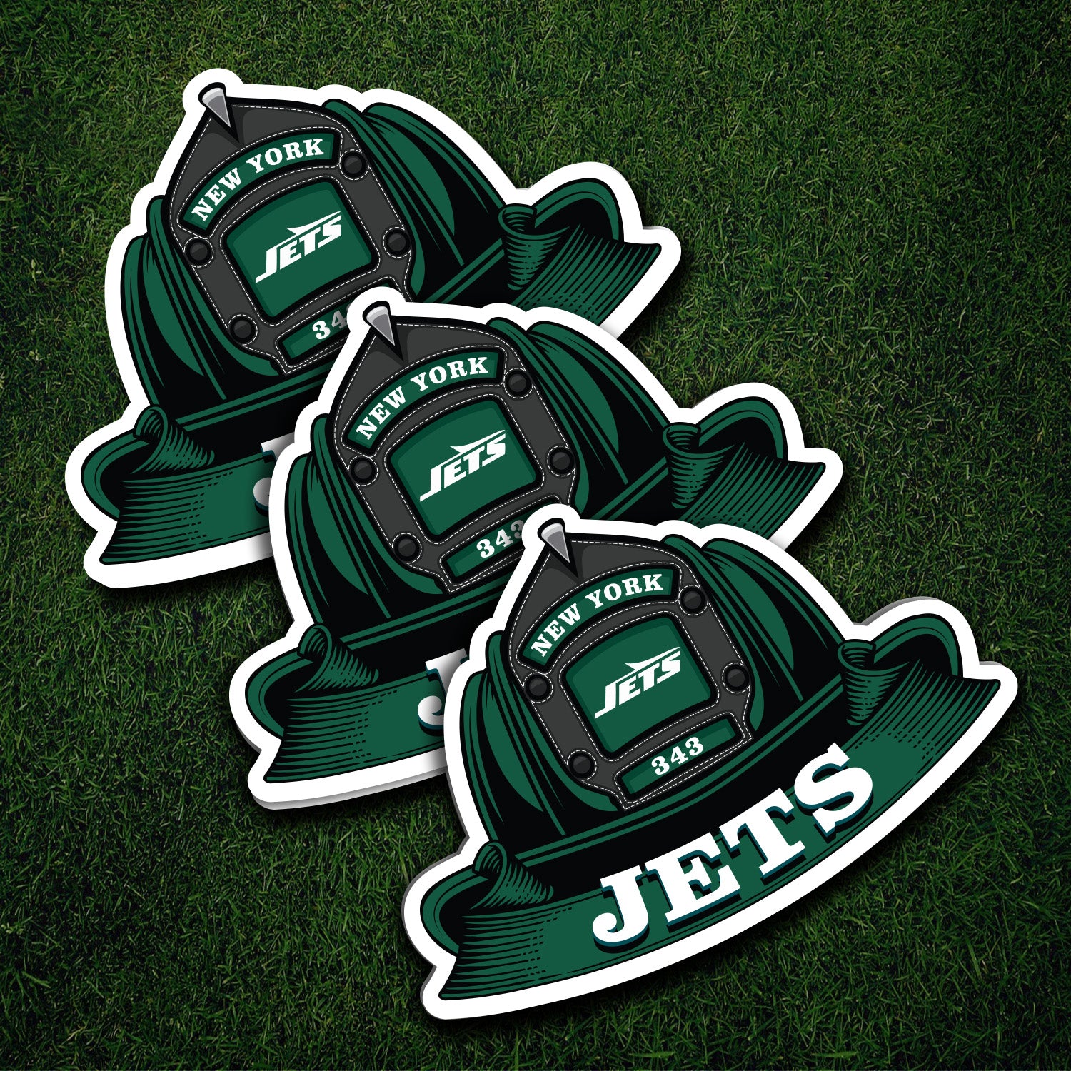 NFL Fire Helmet Sticker - 3 PACK