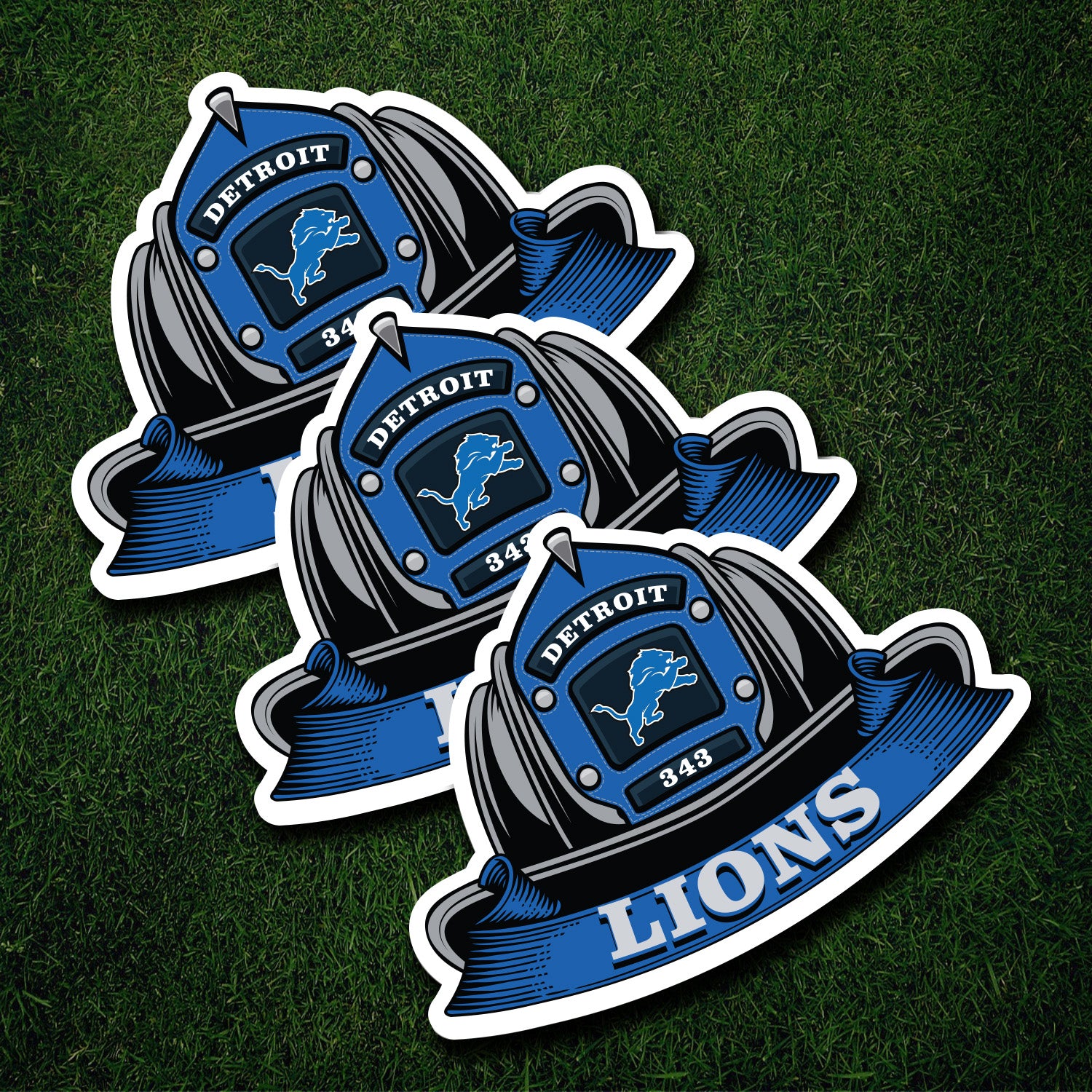 NFL Fire Helmet Sticker - 3 PACK