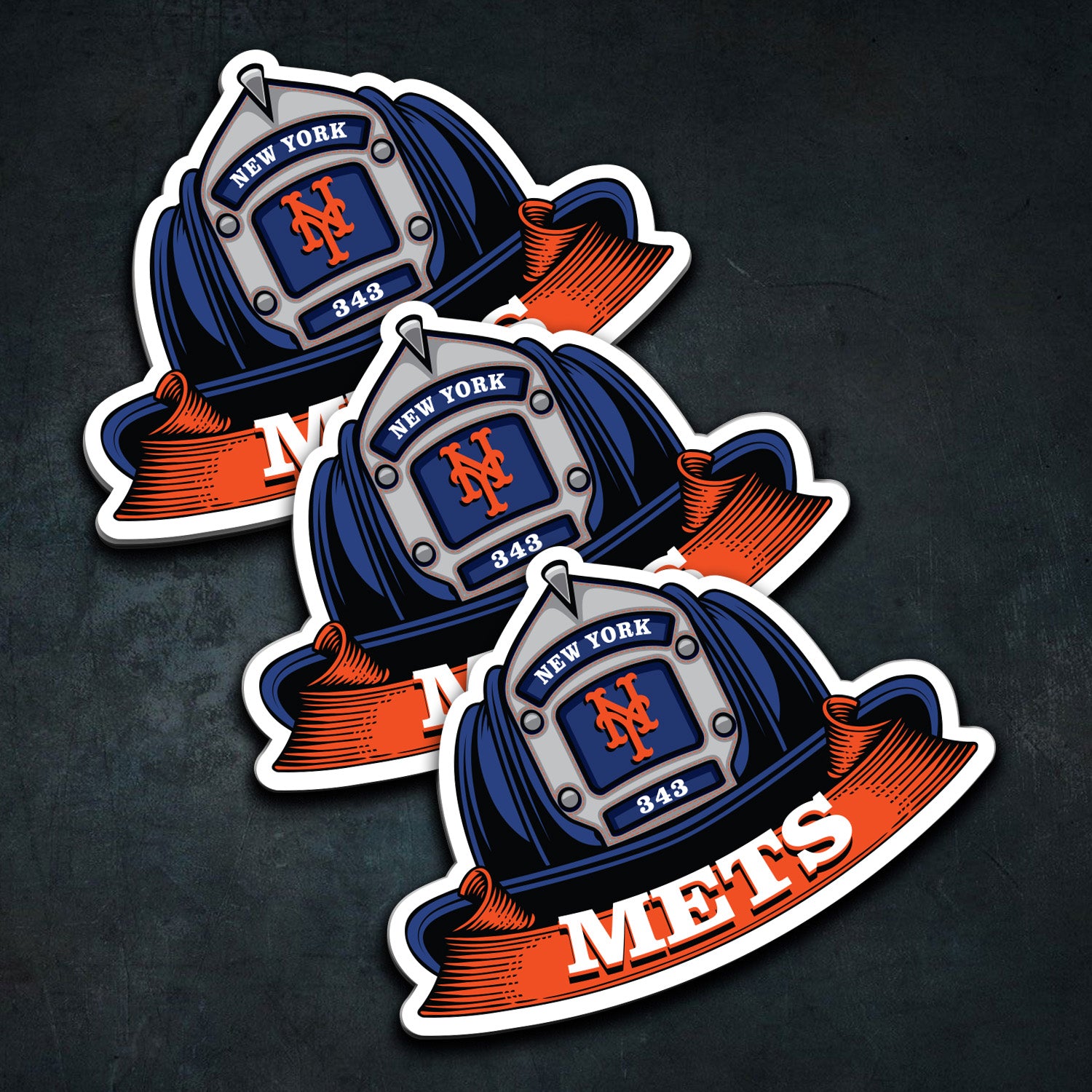 MLB (NATIONAL LEAGUE) Fire Helmet Sticker - 3 PACK