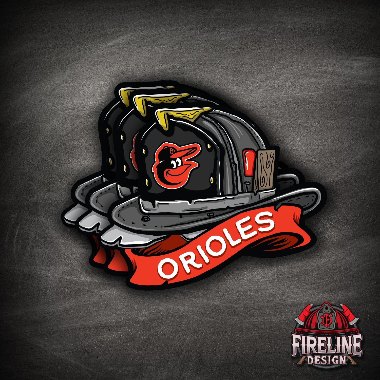 MLB Fire Helmet Sticker - 3 PACK