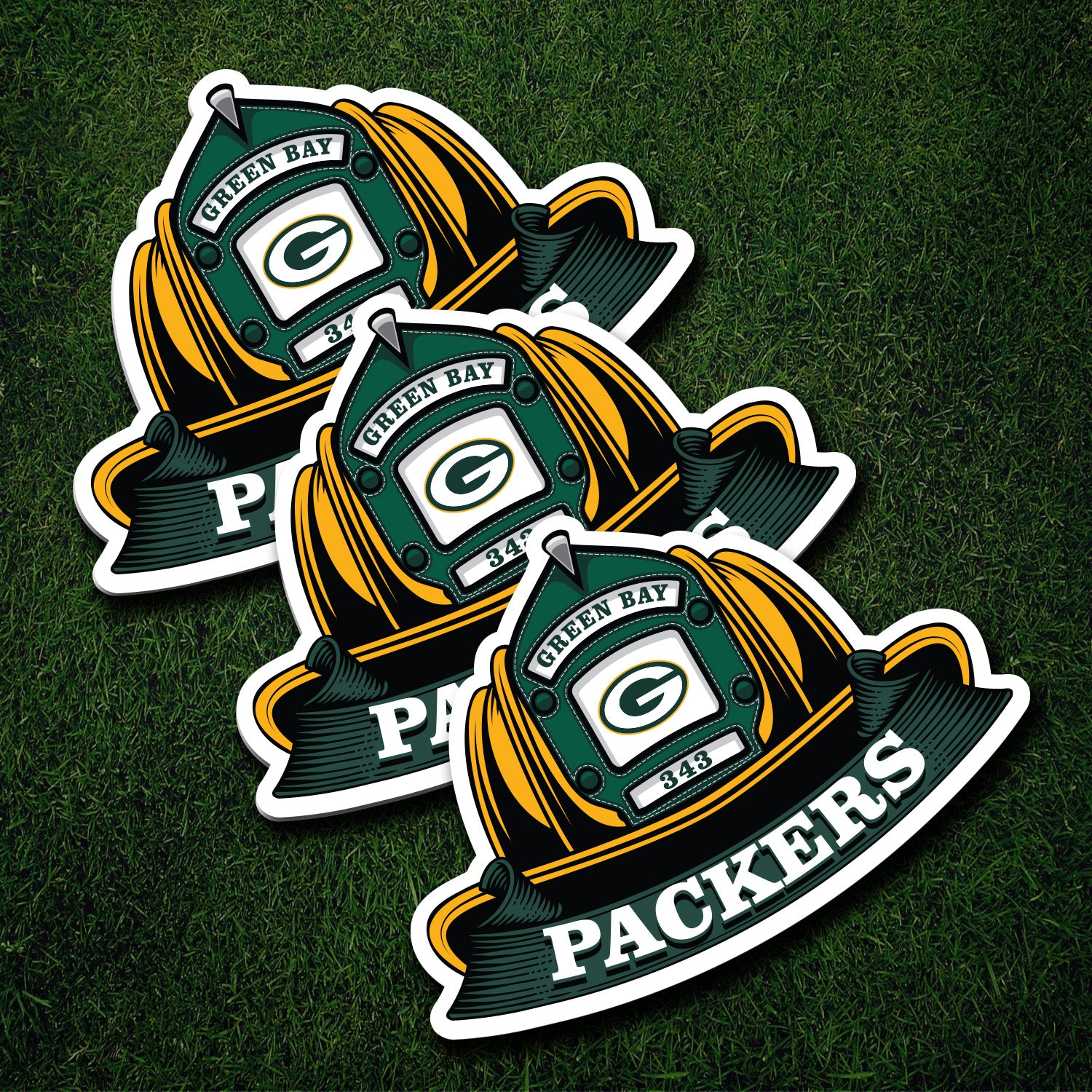 NFL Fire Helmet Sticker - 3 PACK
