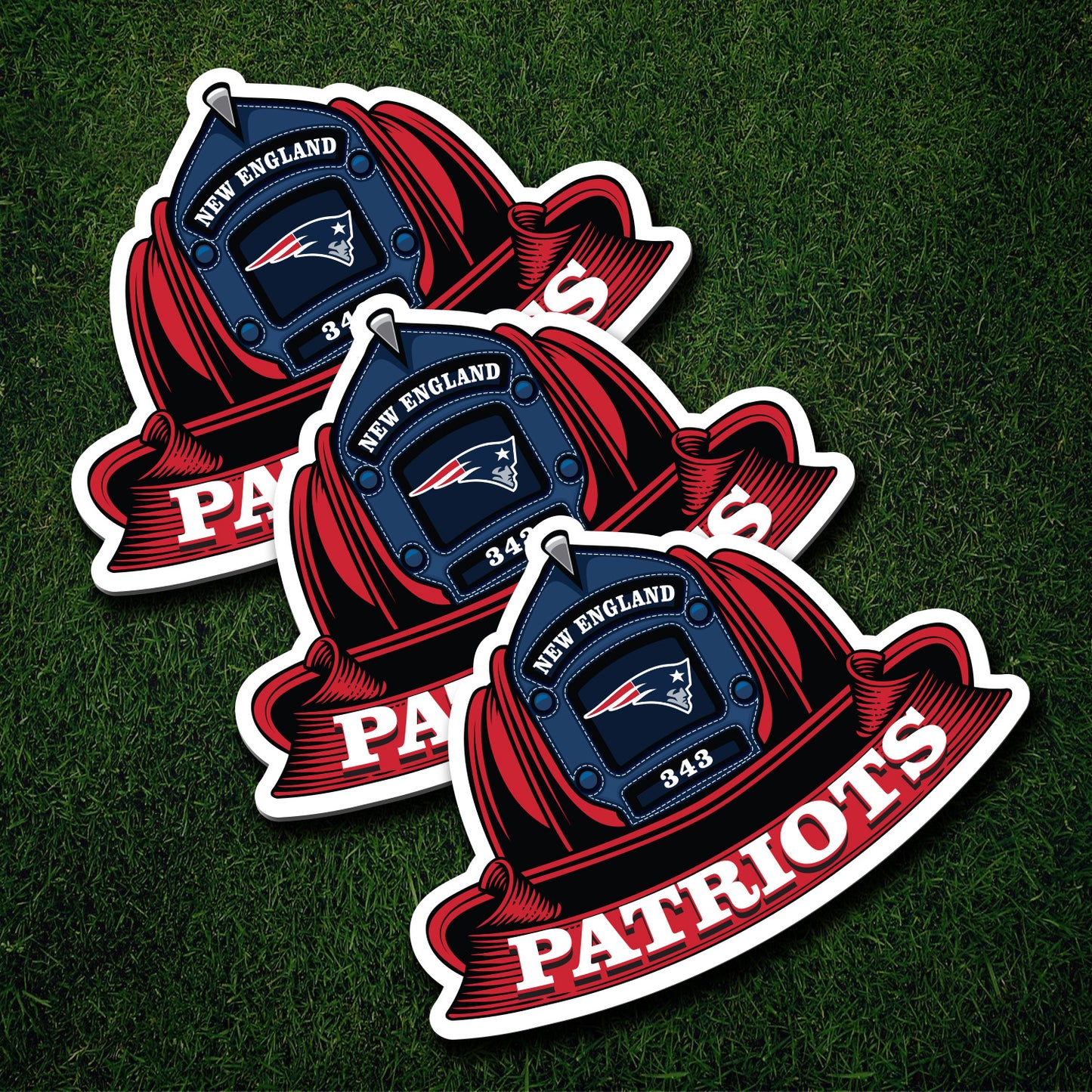 NFL Fire Helmet Sticker - 3 PACK