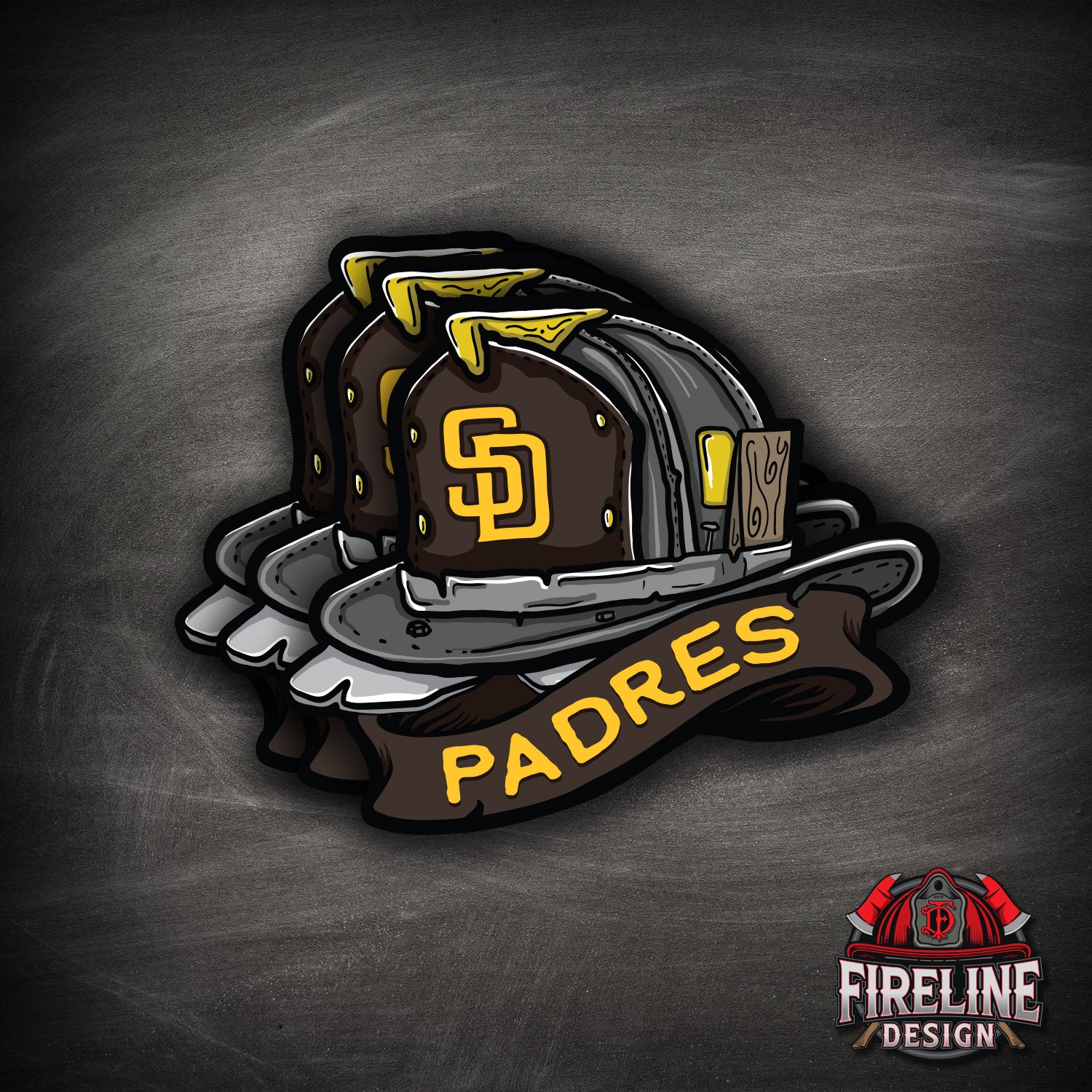 MLB Fire Helmet Sticker - 3 PACK