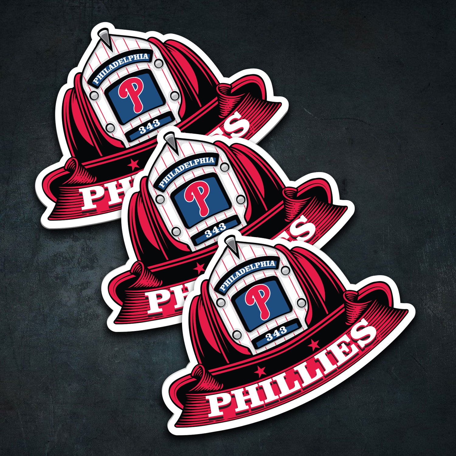 MLB (NATIONAL LEAGUE) Fire Helmet Sticker - 3 PACK