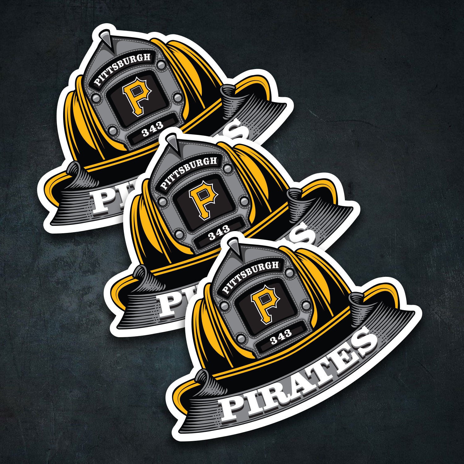 MLB (NATIONAL LEAGUE) Fire Helmet Sticker - 3 PACK