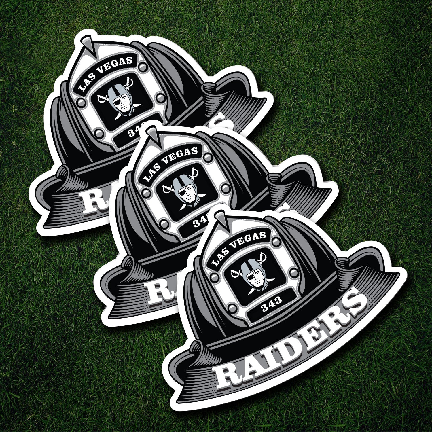 NFL Fire Helmet Sticker - 3 PACK