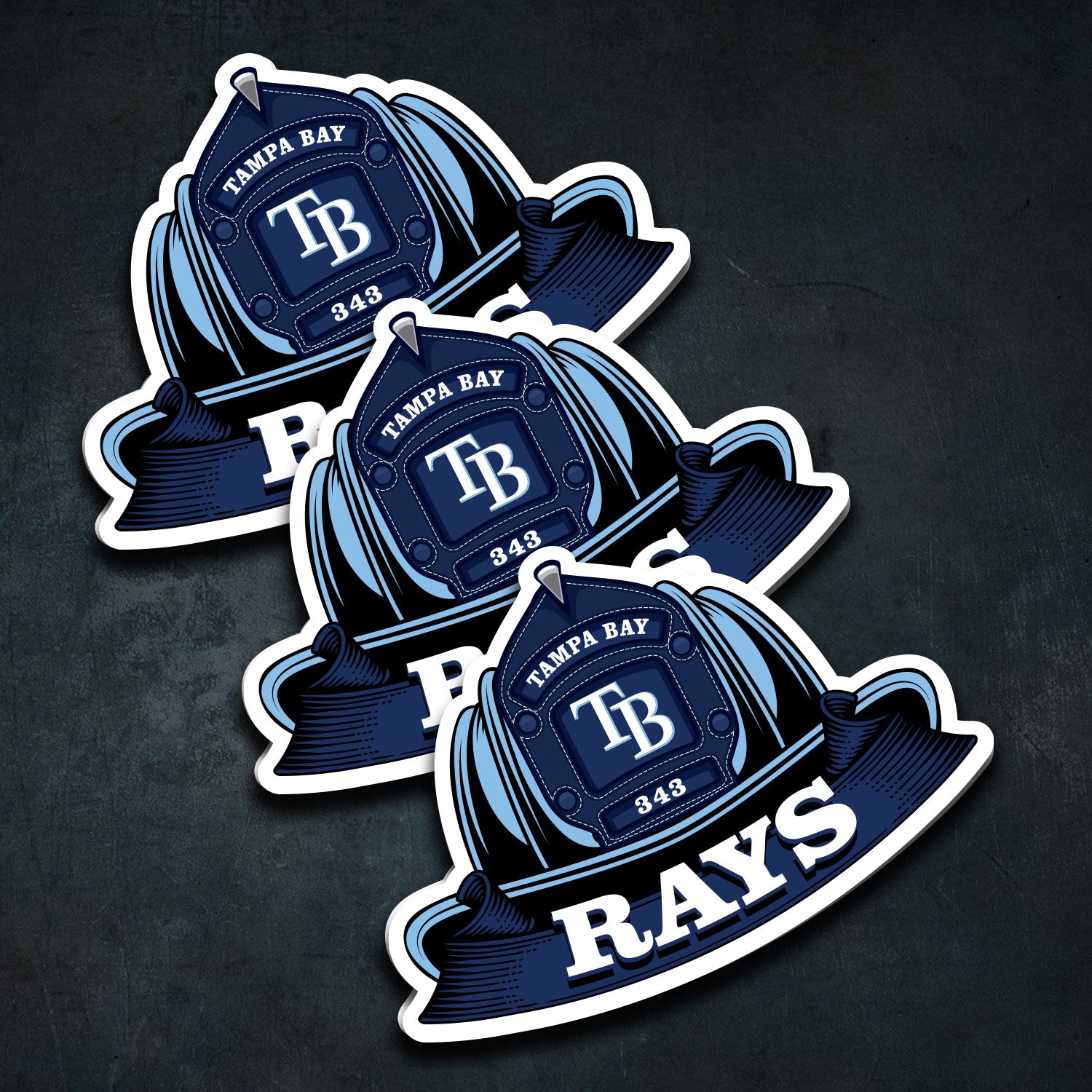 MLB (AMERICAN LEAGUE) Fire Helmet Sticker - 3 PACK