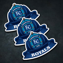 MLB (AMERICAN LEAGUE) Fire Helmet Sticker - 3 PACK