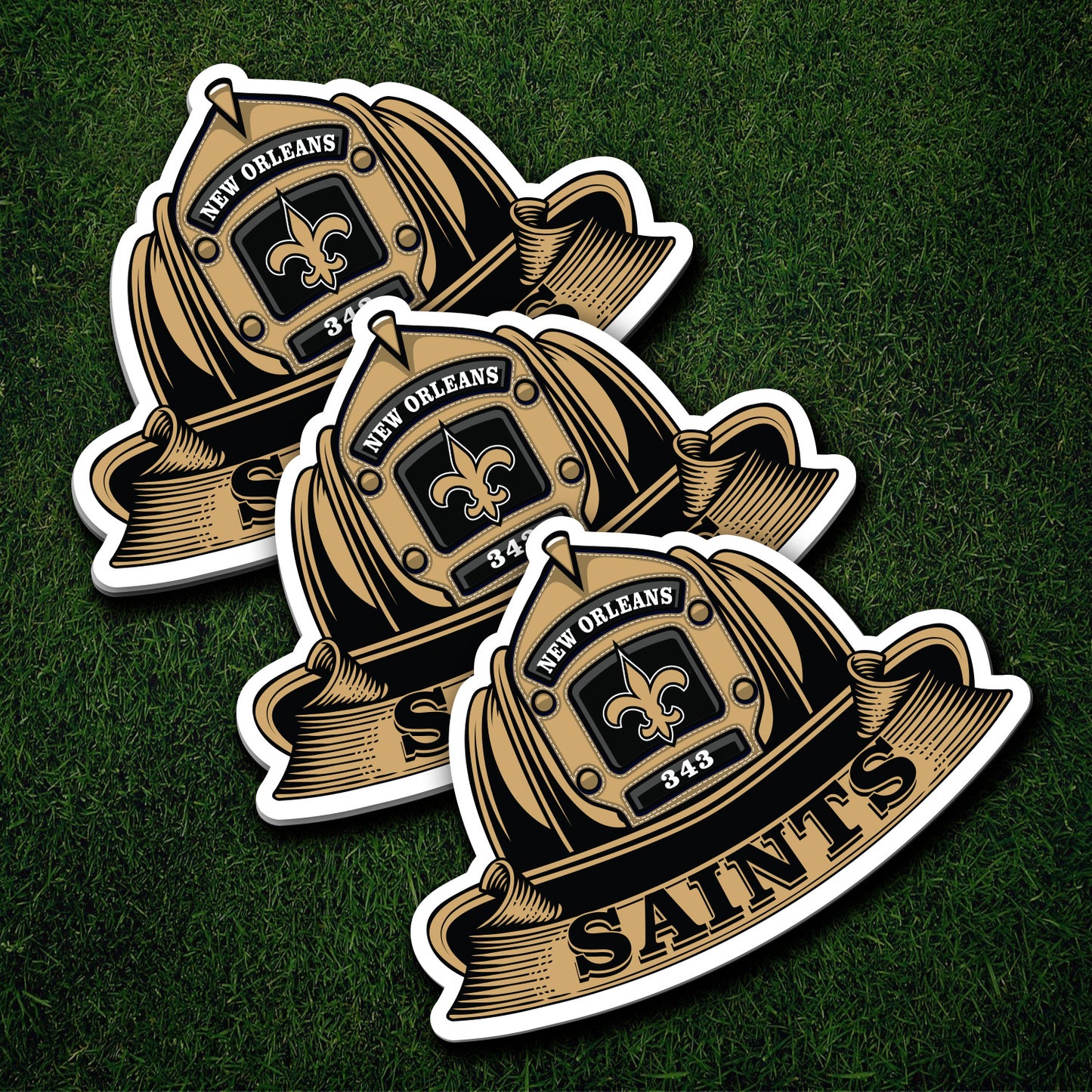 NFL Fire Helmet Sticker - 3 PACK