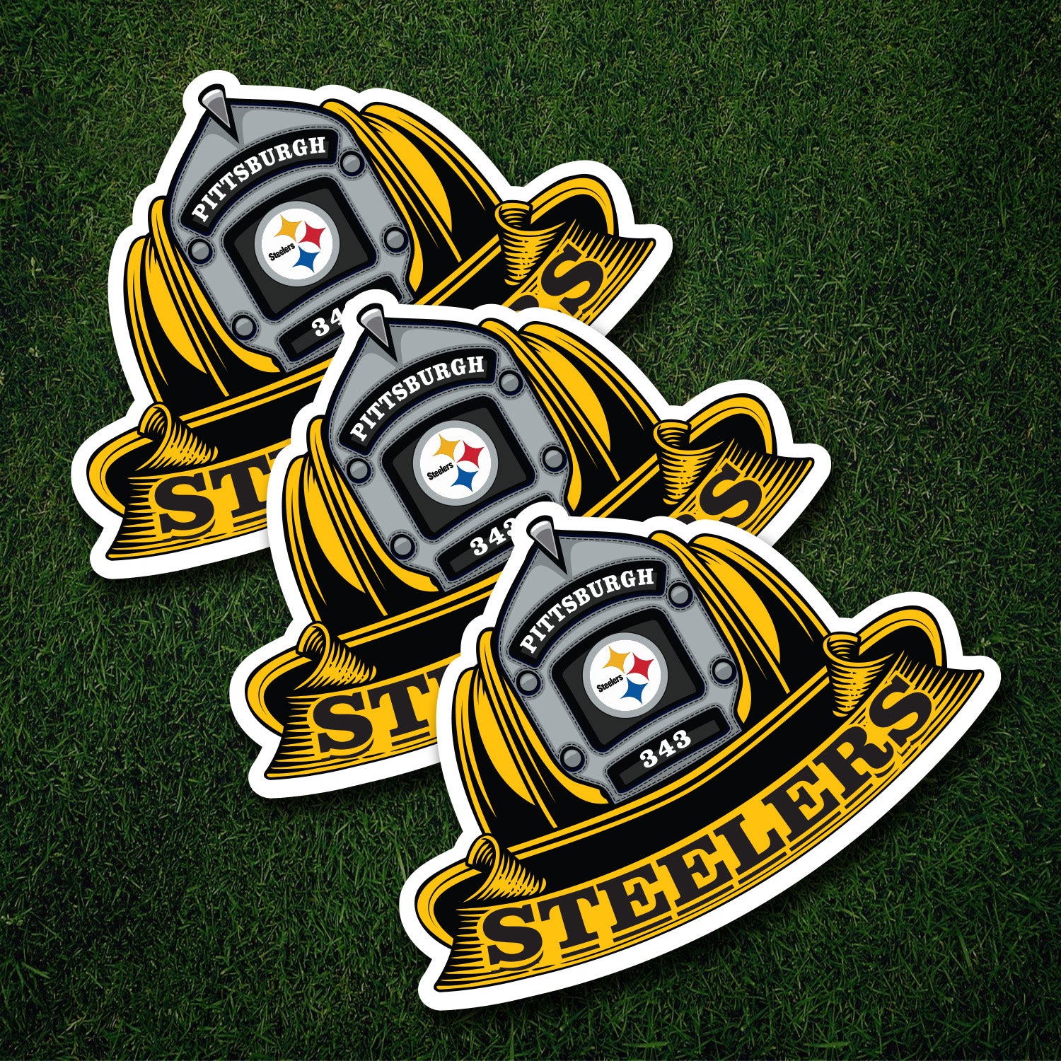 NFL Fire Helmet Sticker - 3 PACK