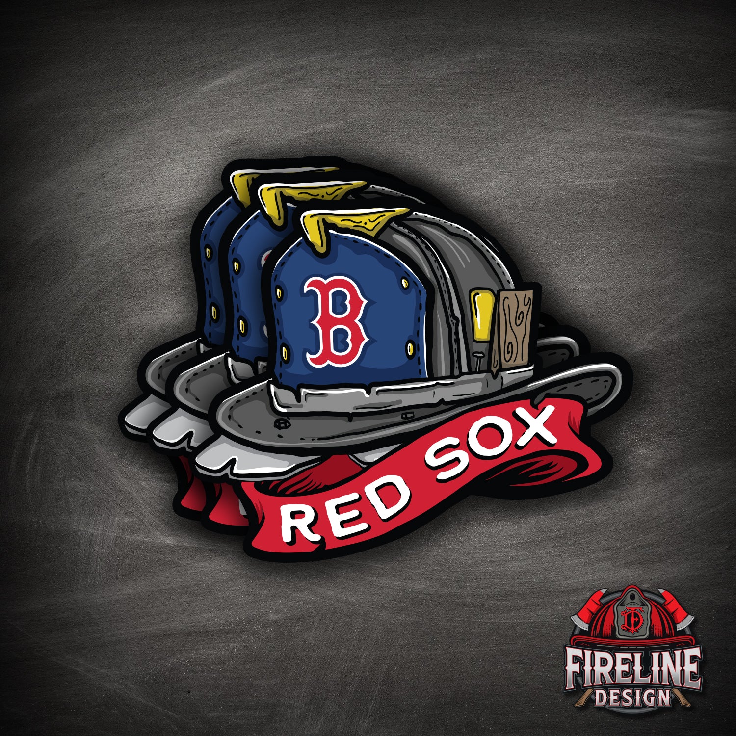 MLB Fire Helmet Sticker - 3 PACK