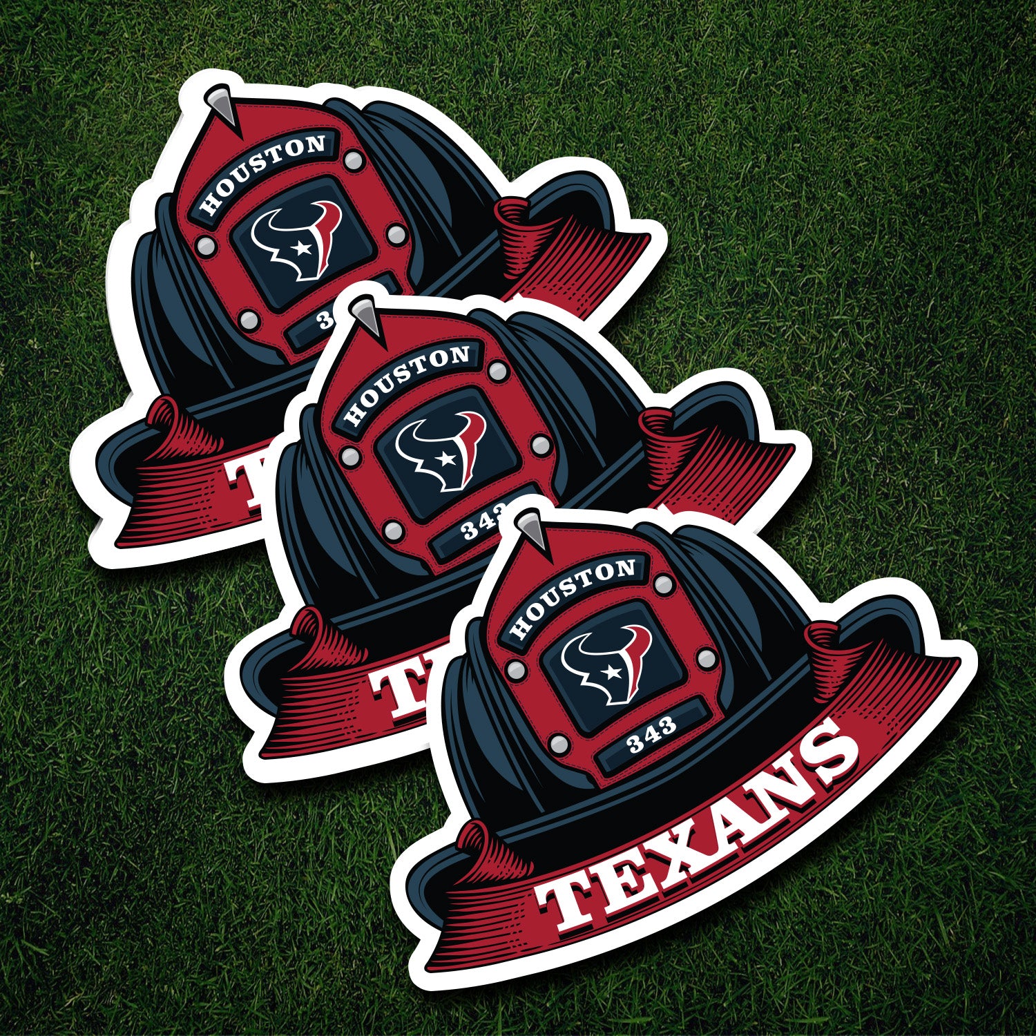 NFL Fire Helmet Sticker - 3 PACK