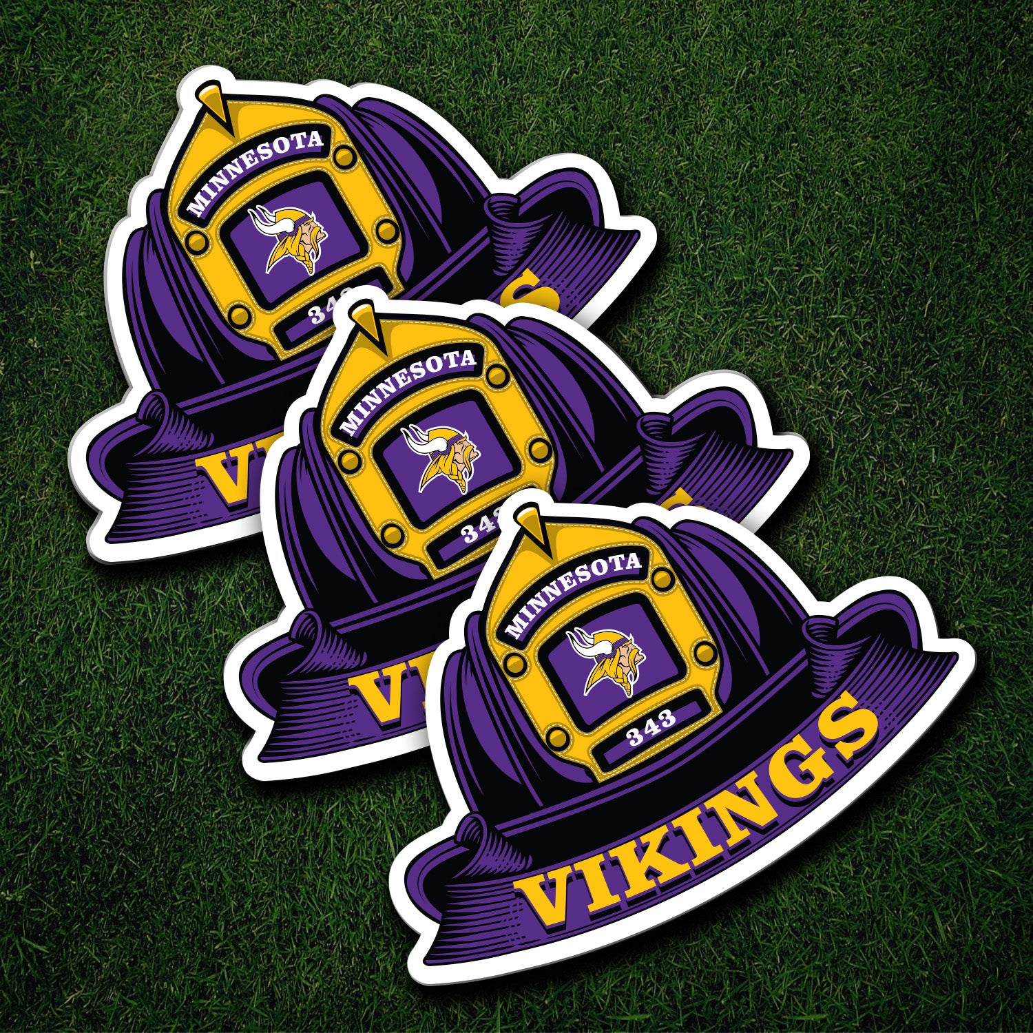 NFL Fire Helmet Sticker - 3 PACK
