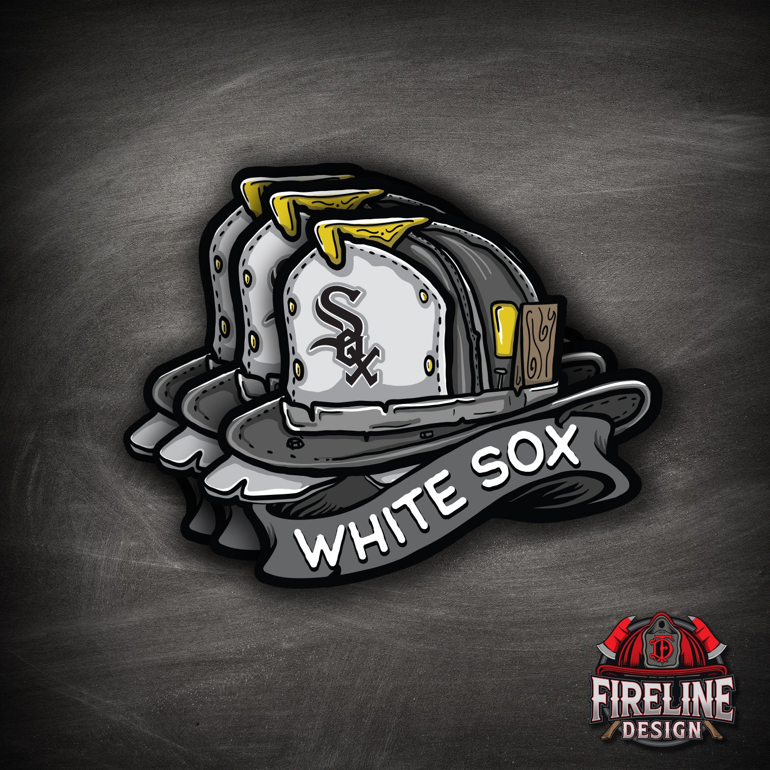 MLB Fire Helmet Sticker - 3 PACK