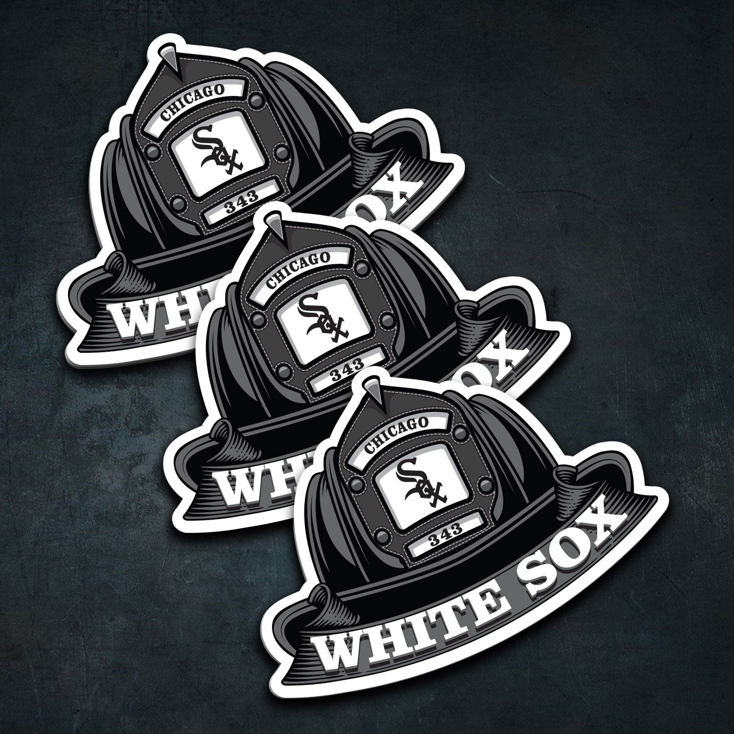 MLB (AMERICAN LEAGUE) Fire Helmet Sticker - 3 PACK