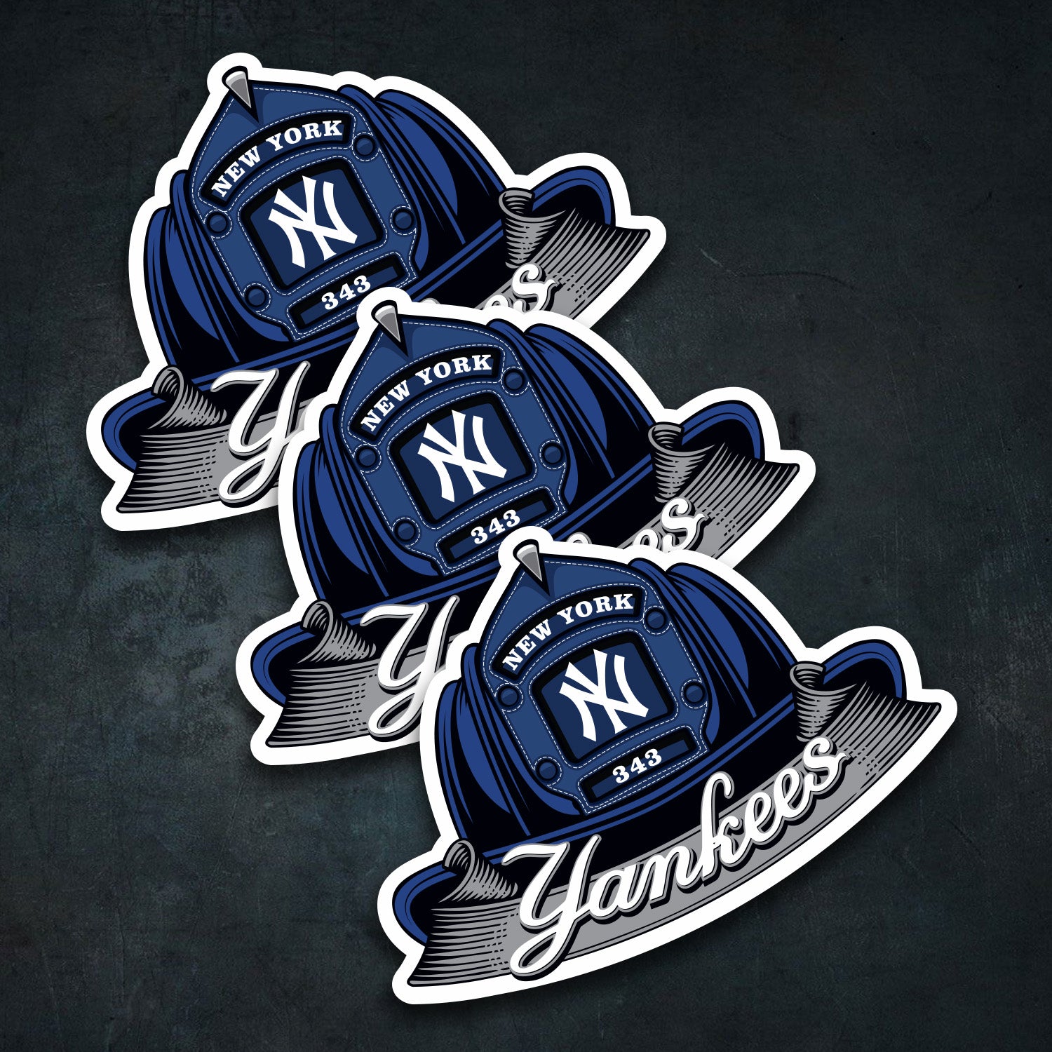 MLB (AMERICAN LEAGUE) Fire Helmet Sticker - 3 PACK