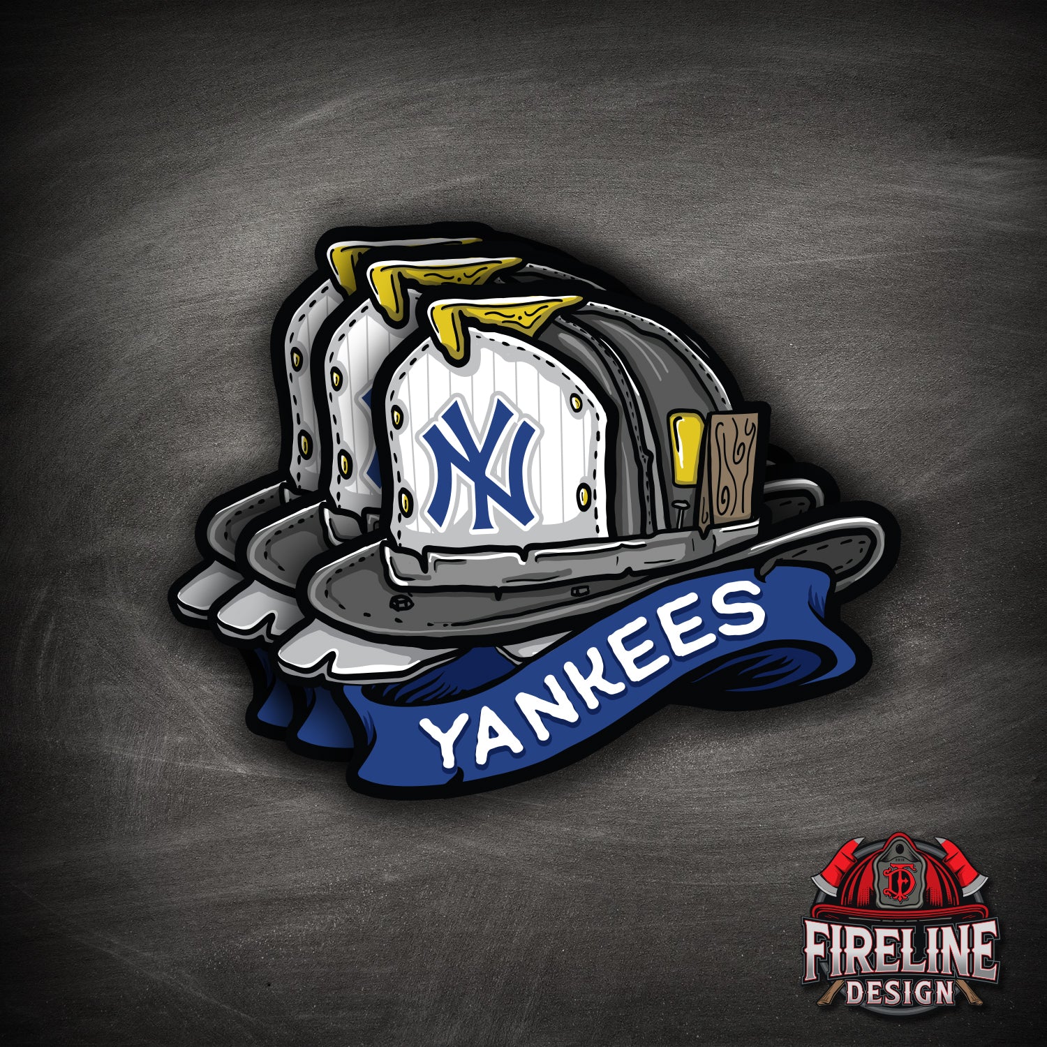 MLB Fire Helmet Sticker - 3 PACK